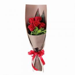 赤バラ5本の花束