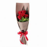 赤バラ5本の花束