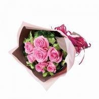 ピンクバラ7本の花束