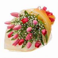 2色チューリップの花束