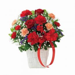 赤バラとカーネーションの母の日アレンジメント