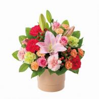 ユリとバラの彩りアレンジメント