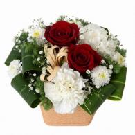 赤バラと白のアレンジメント